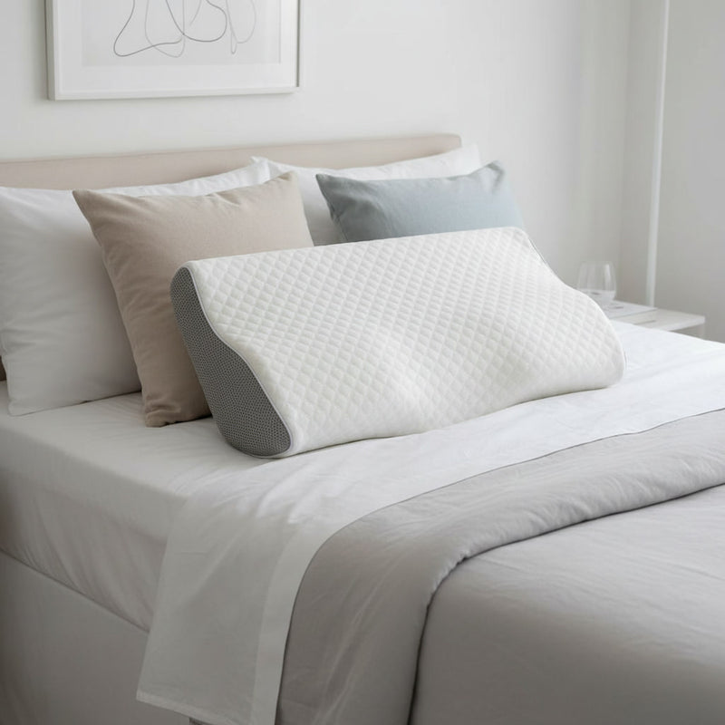 ErgoSleep Pro minnesskumskudde i sovrumsmiljö